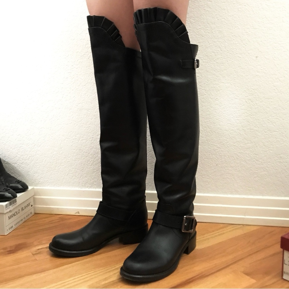 Valentino knee high leather boots